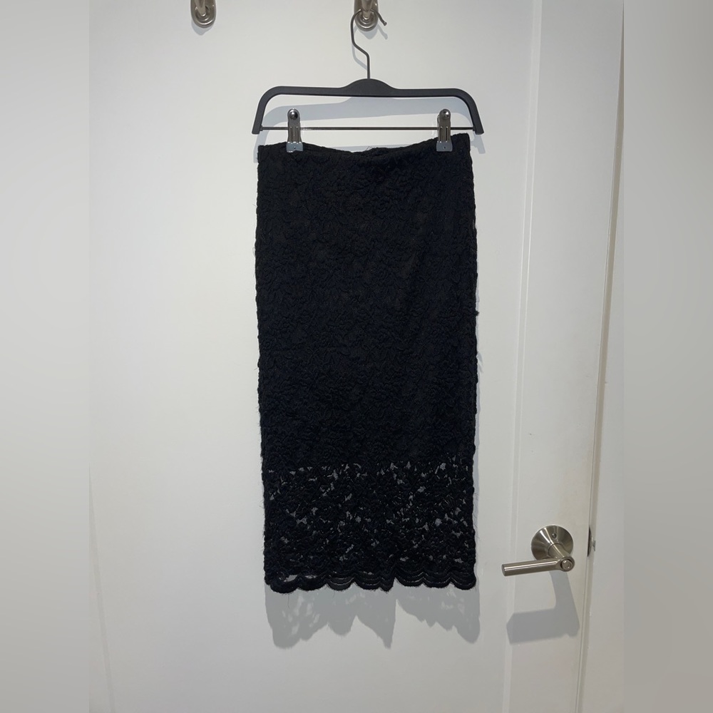 Forever 21 Black Lace Midi Skirt